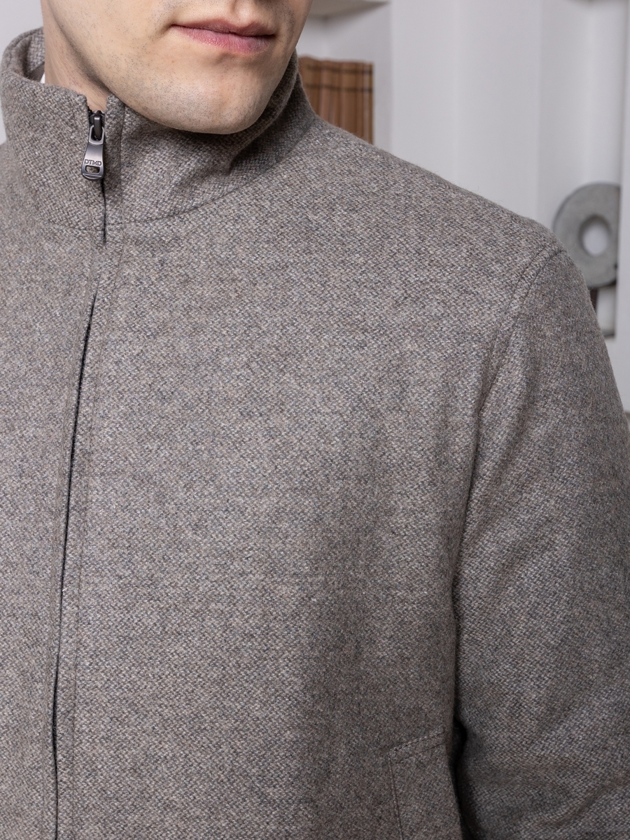 Шерстяной бежевый бомбер