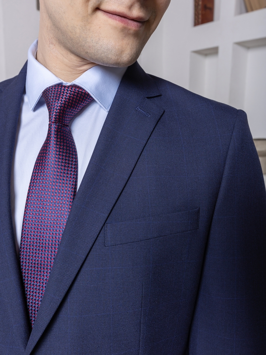 Костюм мужской двойка т.сини невидим клетка