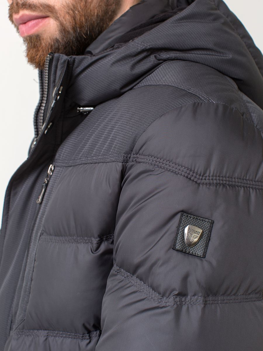 Фото М0848 Куртка мужская пуховик т.серый