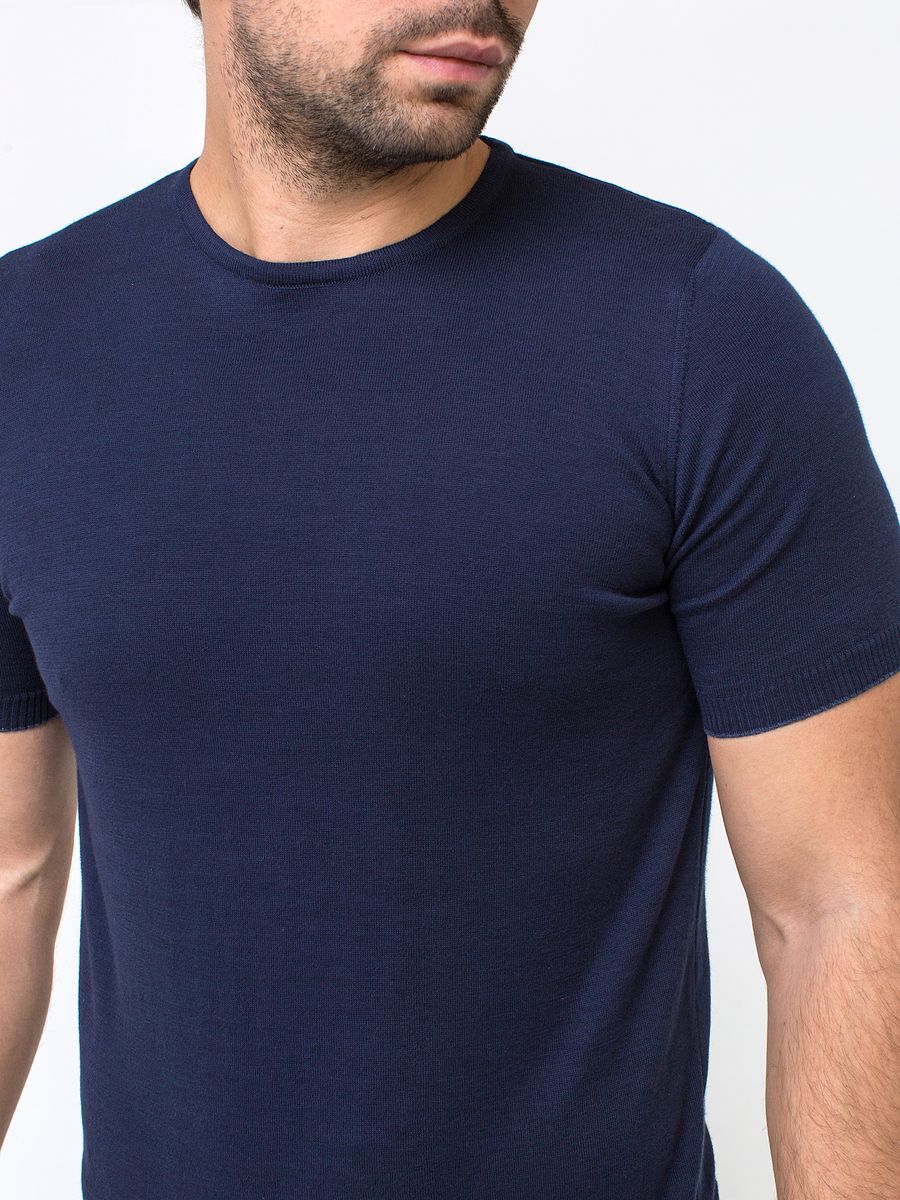 Фото 1862-30 Трикотажная футболка мужская т.синий