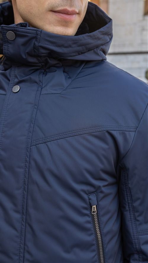 Фото Куртка мужская темно - синяя утепленная