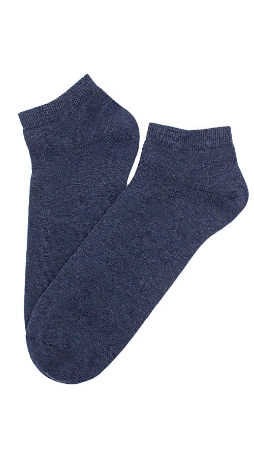 Фото Синие короткие мужские носки однотонные