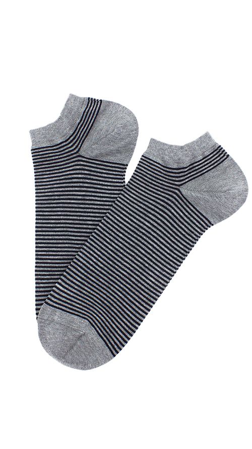 Фото Серые короткие мужские носки в полоску