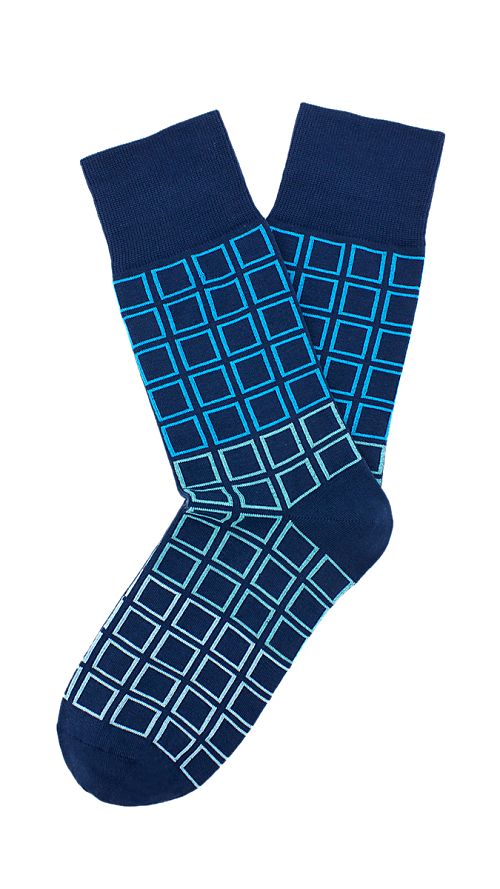 Фото Чмние мужские носки с квадратами 