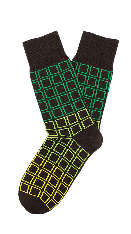 Фото Мужские носки с рахноцветными квадратами 
