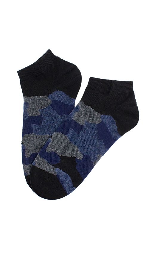 Фото Мужские короткие носки с серо-синим рисунком