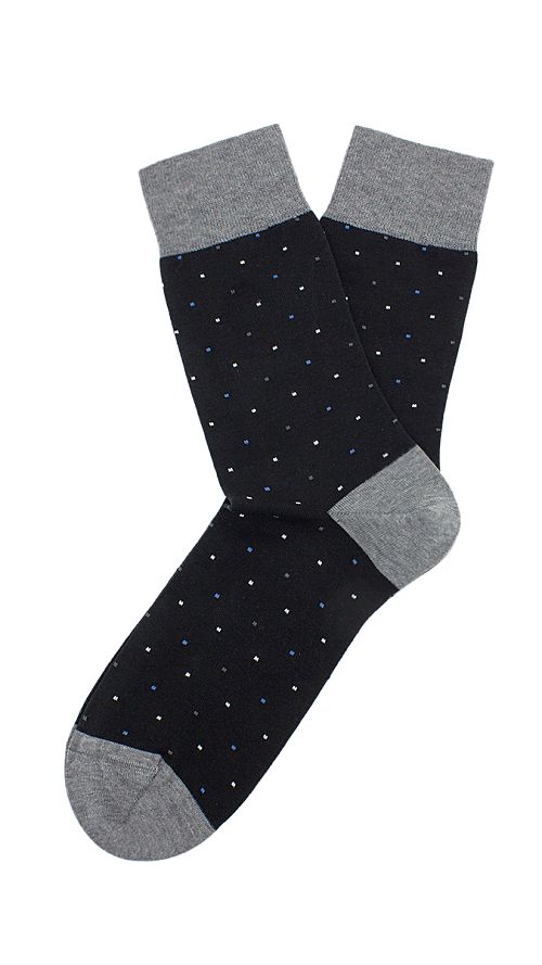 Фото Черные мужские носки с серой резинкой