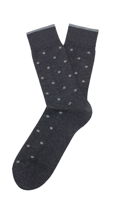Фото Темно-серые мужские носки в горох