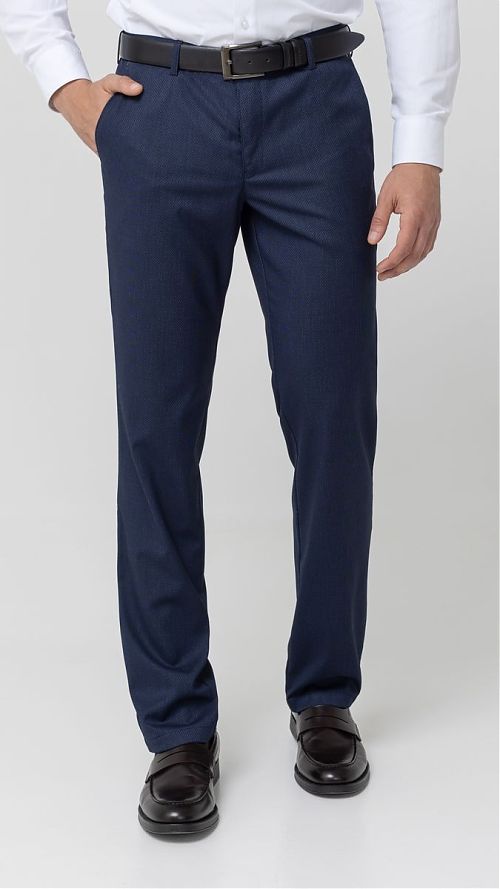 Фото Синие прямые мужские брюки