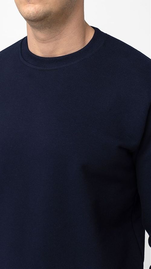 Фото Синий однотонный мужской свитшот