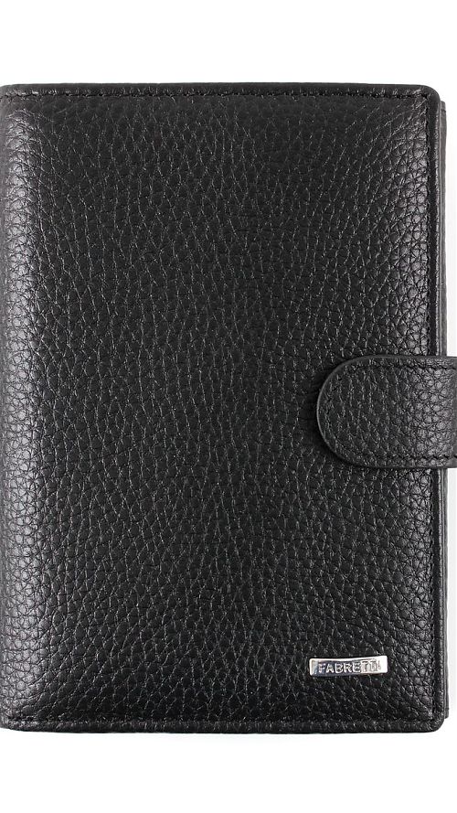 Фото Черный мужской кошелек в классическом стиле из 100% кожи