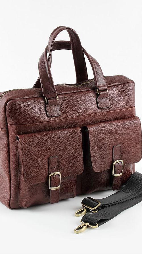 Фото Коричневая мужская сумка-портфель