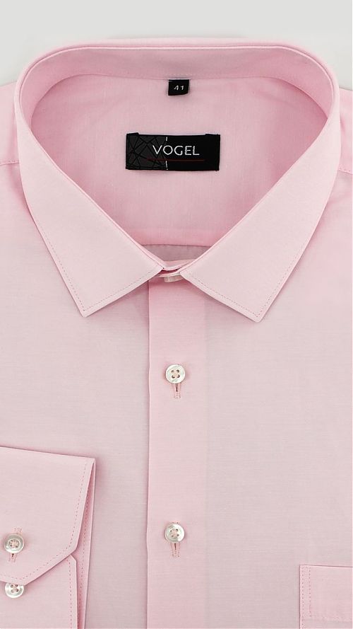 Фото Розовая классическая мужская рубашка с длинным рукавом