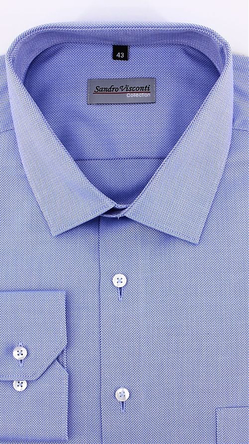 Фото Голубая рубашка с длинным рукавом из 100% хлопка