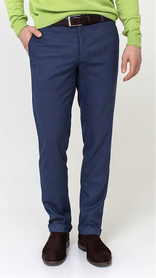 Фото Синие повседневные мужские брюки