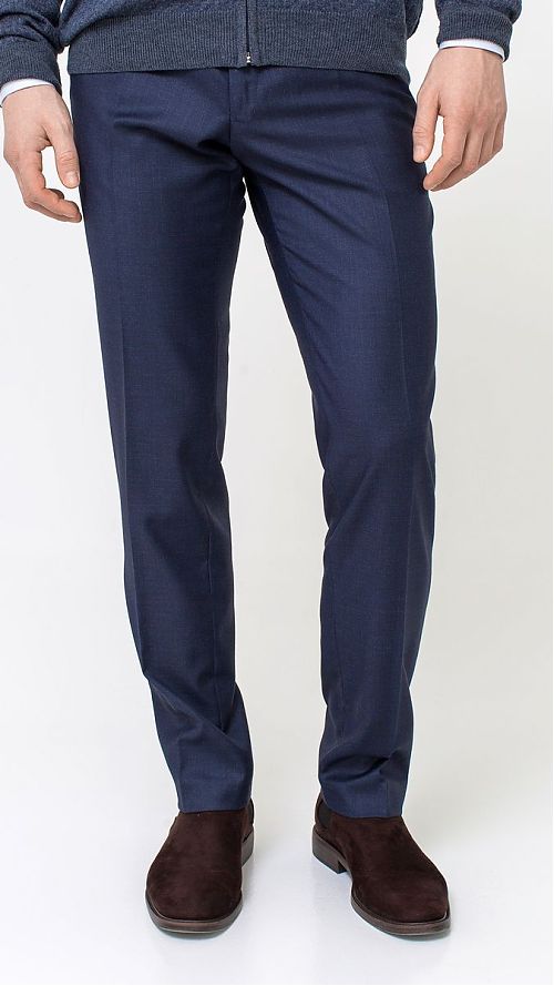 Фото Классические мужские брюки синего цвета