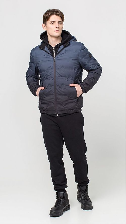 Фото Куртка мужская короткая с капюшоном
