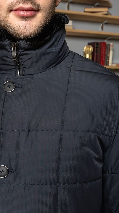 Фото Куртка мужская  черная стеганая