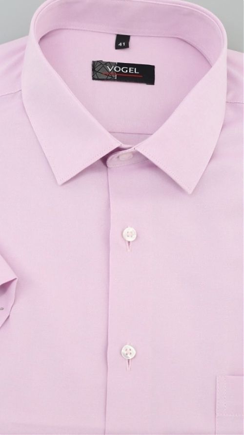 Фото Розовая мужская рубашка с коротким рукавом