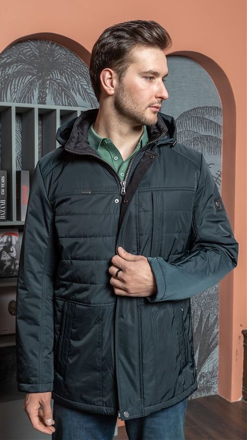 Фото Куртка мужская темно-зеленая