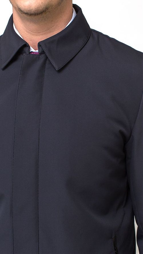 Фото Классическая мужская куртка черная до середины бедра
