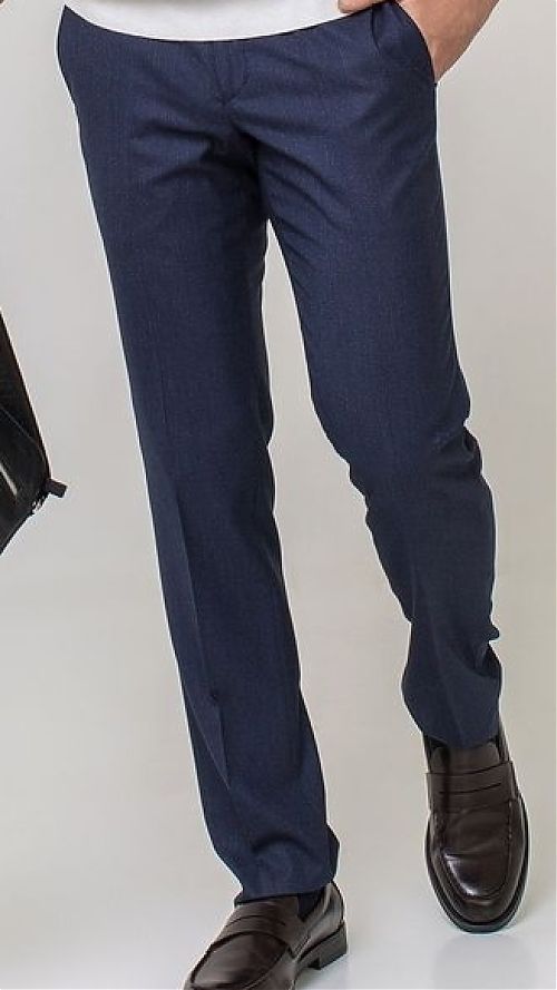 Фото Классические мужские брюки синего цвета