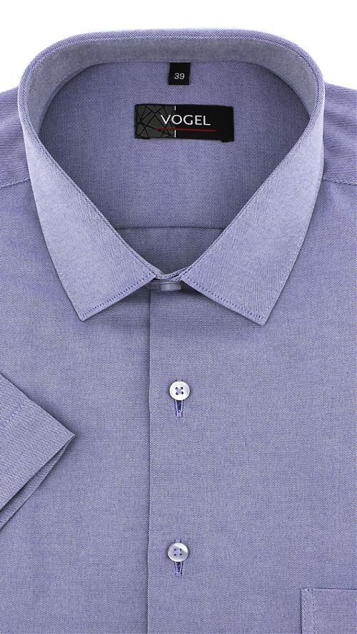 Фото Серо-фиолетовая мужская сорочка с коротким рукавом