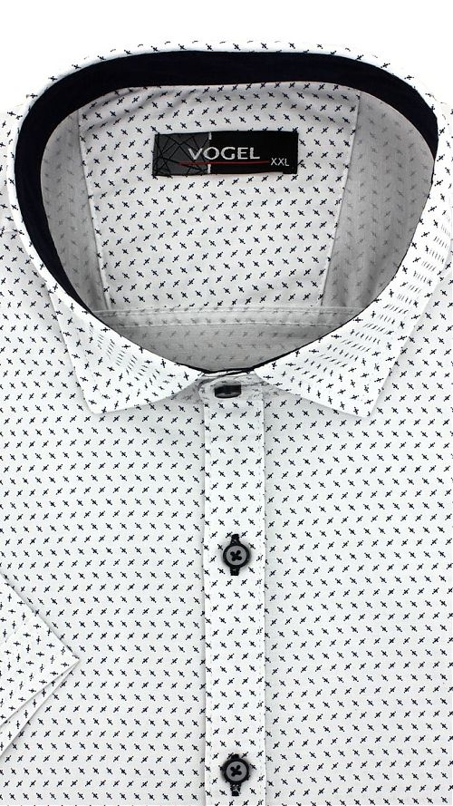 Фото Мужская прямая рубашка серая с коротким рукавом