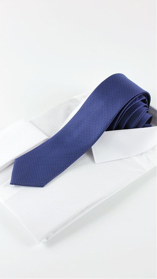 Фото Синий мужской галстук 70 мм с мелким рисунком