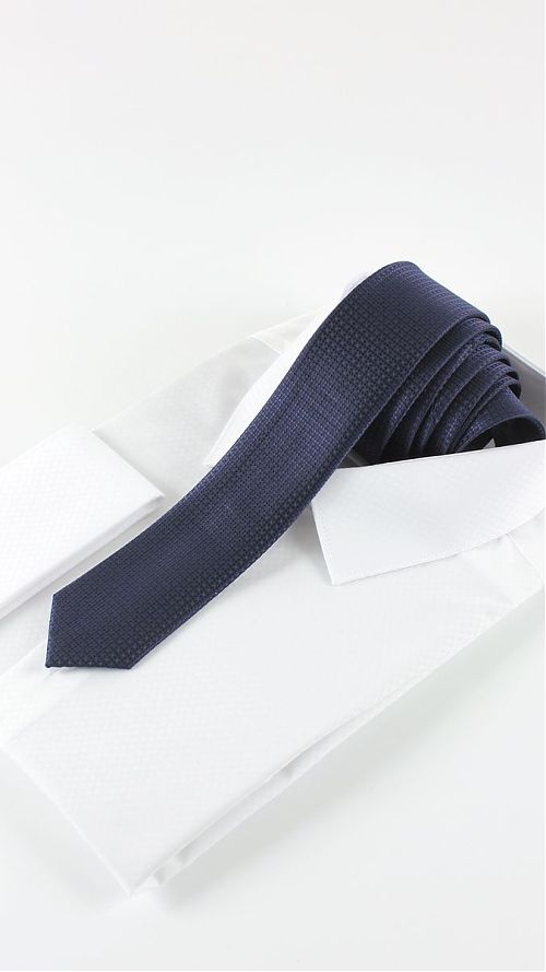 Фото Мужской темно-синий галстук 60 мм