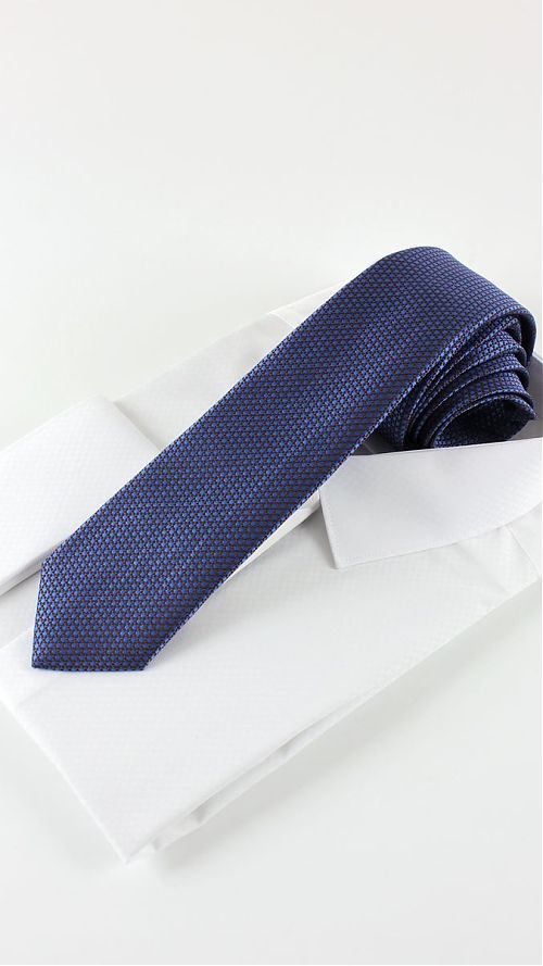 Фото Мужской галстук темно-синий 60 мм 100% микрофибра