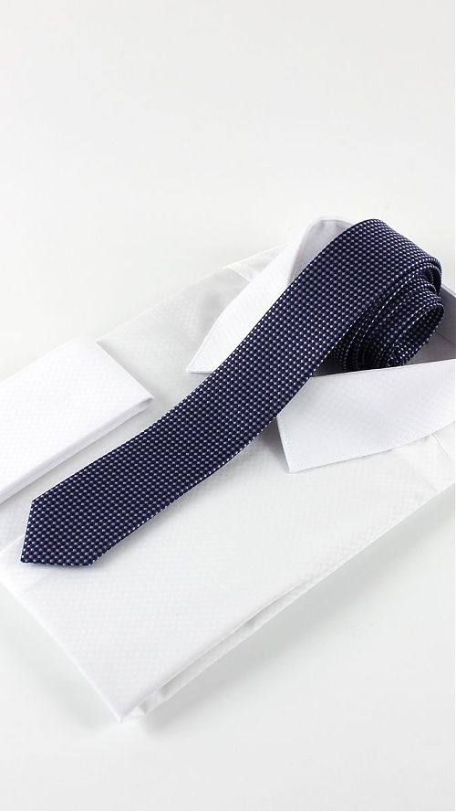 Фото Темно синий мужской галстук 60 мм микрофибра