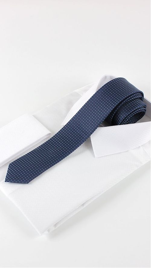 Фото Темно-синий мужской галстук 60 мм