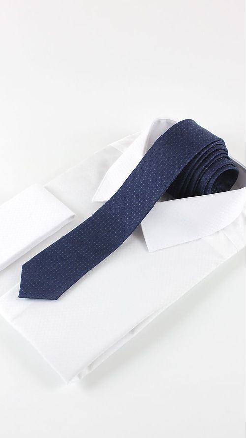 Фото Мужской классический темно-синий галстук 60 мм