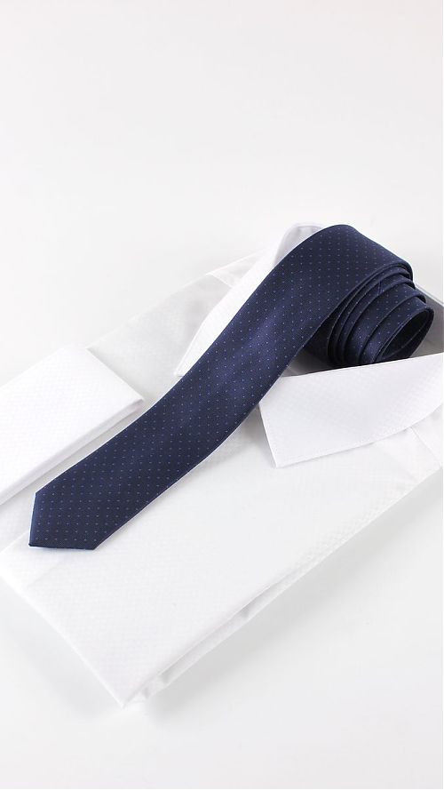 Фото Мужской галстук темно-синий 60 мм