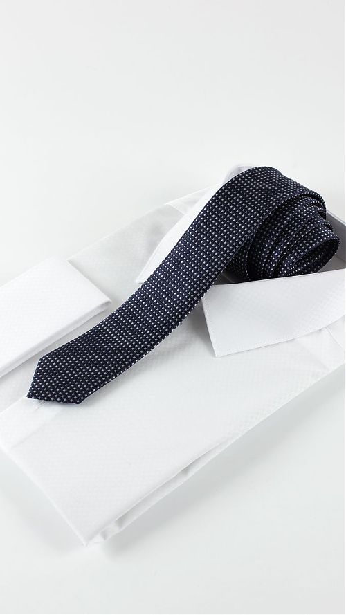 Фото Темно-синий мужской галстук 60 мм 100% микрофибра