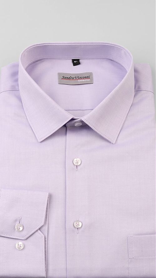 Фото Хлопковая классическая фиолетовая мужская рубашка 