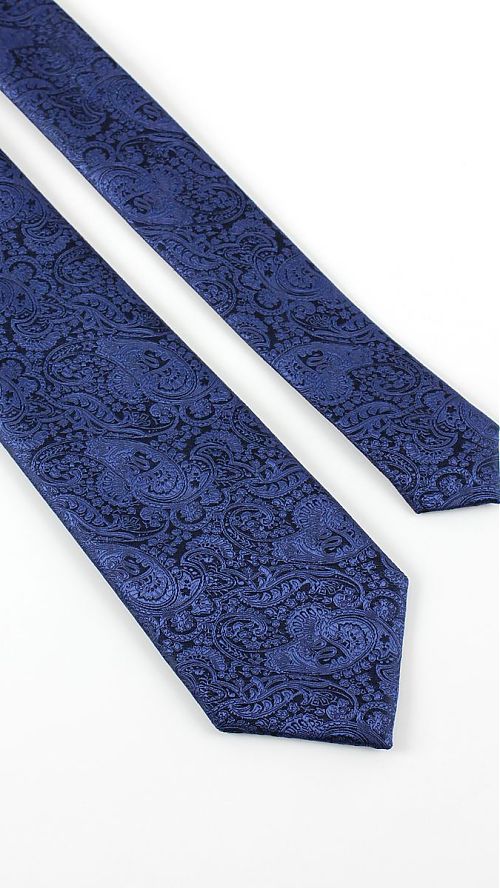 Фото Мужской темно-синий галстук 75 мм