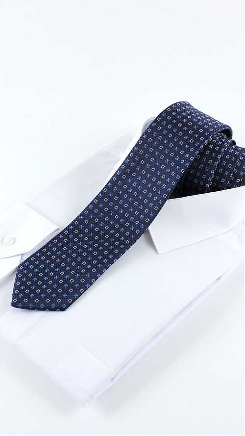 Фото Темно-синий мужской галстук 75 мм