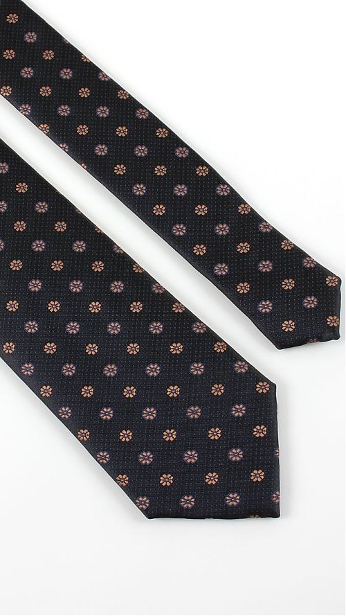 Фото Коричневый мужской галстук в цветочек