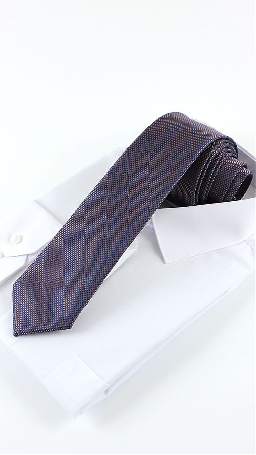 Фото Черный мужской галстук с мелким коричневым принтом