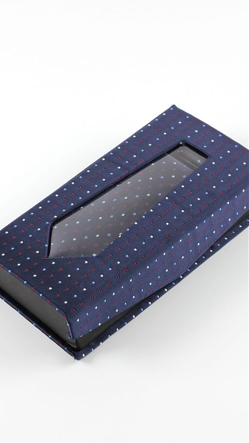 Фото Синий мужской галстук в подарочной упаковке