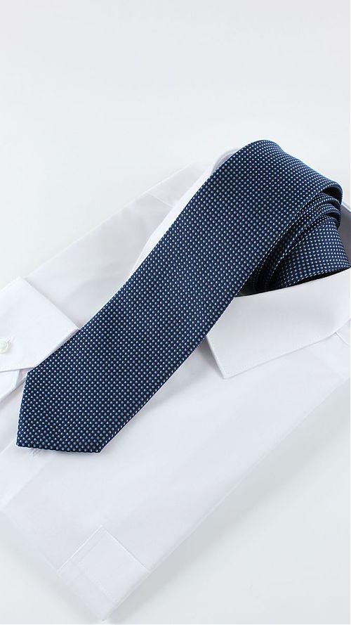 Фото Мужской классический темно-синий галстук 