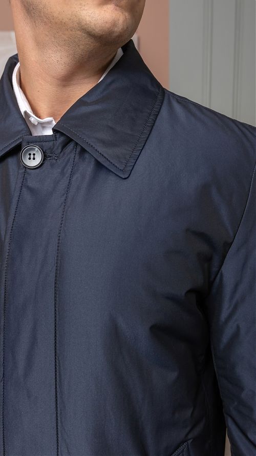 Фото Куртка мужская синяя удлиненная