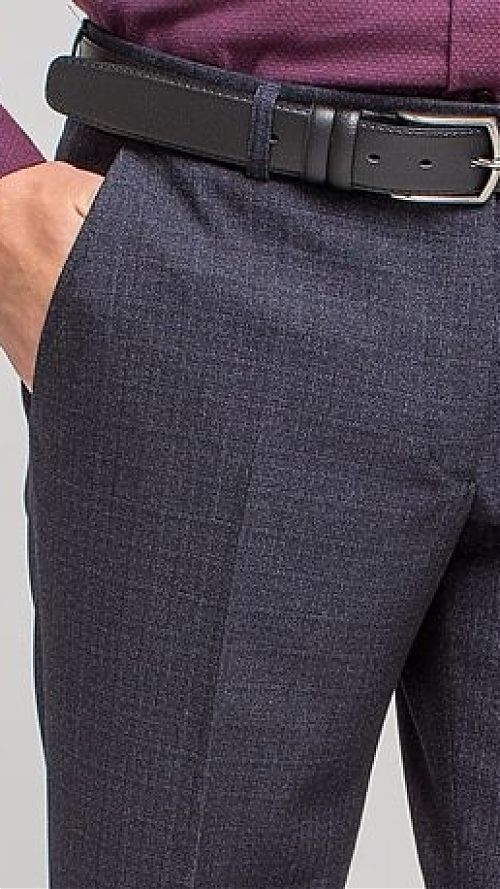 Фото Мужские классические темно-синие брюки демисезон
