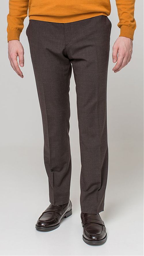 Фото Мужские классические коричневые брюки