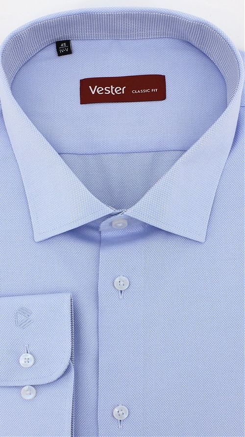Фото Классическая мужская рубашка голубого цвета