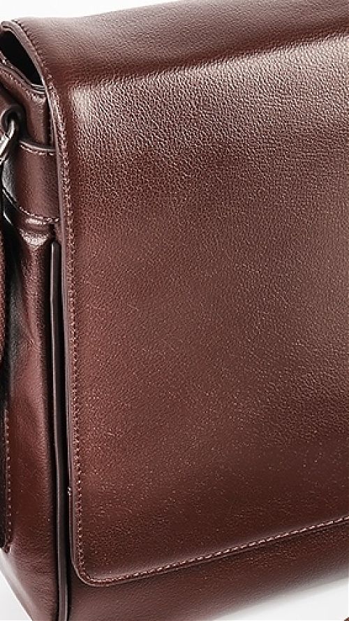 Фото Коричневая мужская сумка-мессенджер 100% кожа