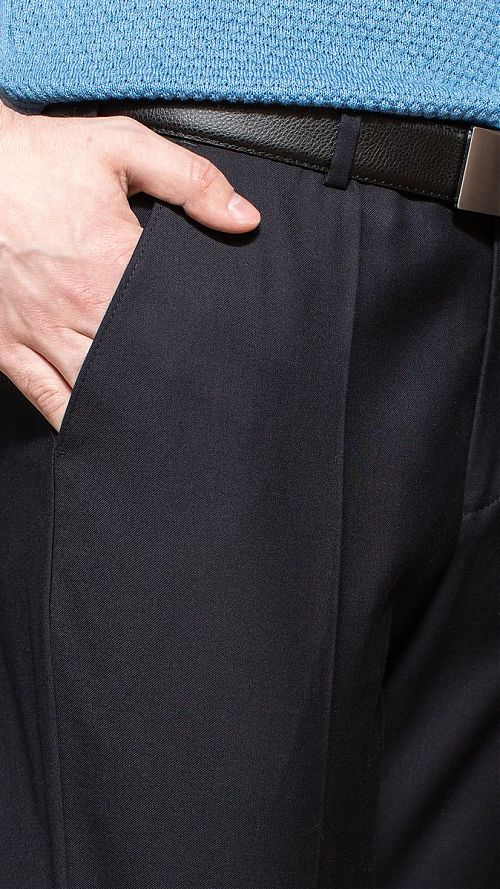 Фото Мужские брюки черно-синие классические