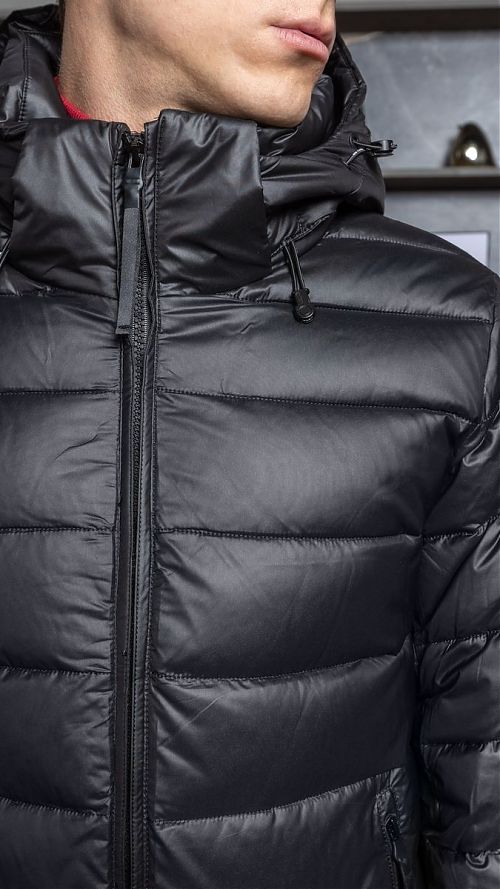 Фото Куртка мужская черная стеганая